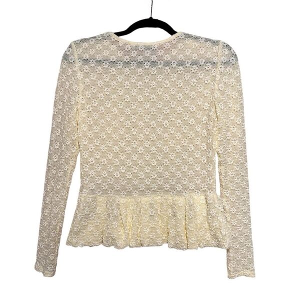 REBECCA TAYLOR Stretch Lace Peplum Top Sheer S NEW with Tags - Picture 6 of 15